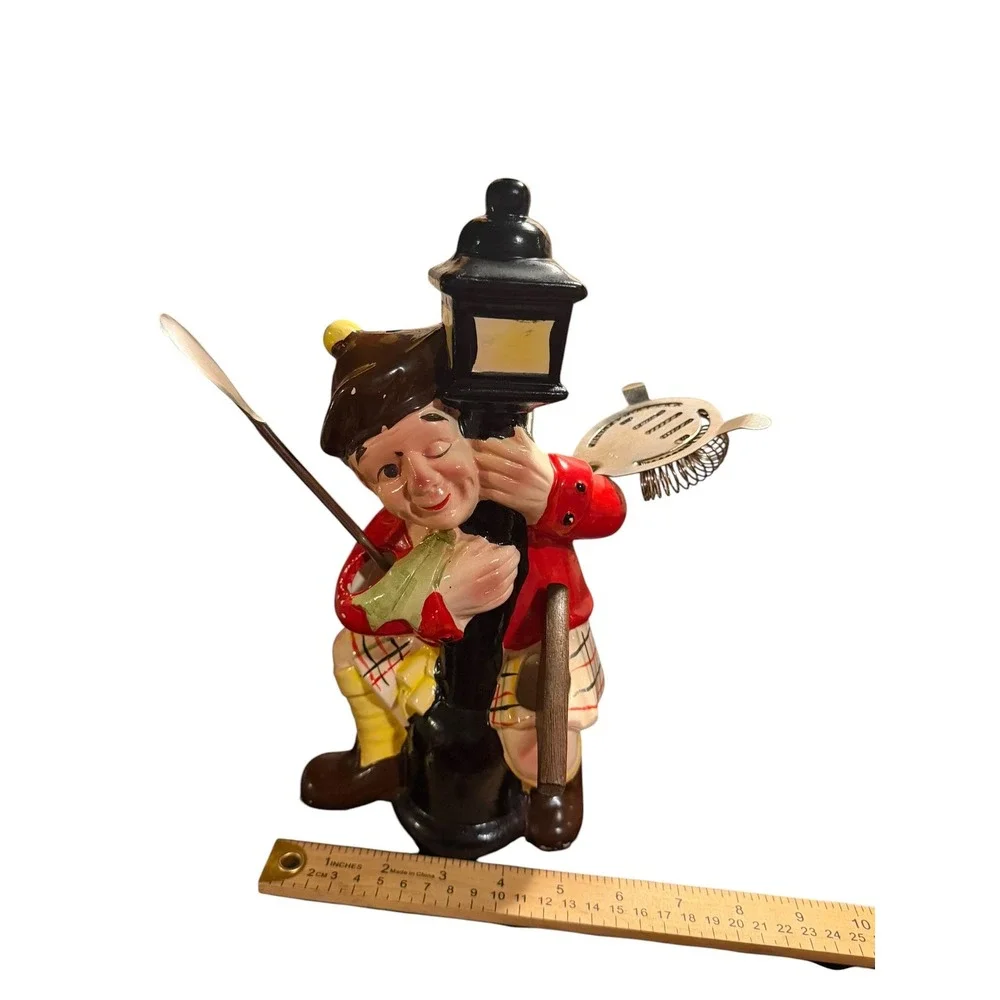 Vintage Kitsch Barware Figurine Cocktail Pick Holder Lamp MCM Retro Whimsical